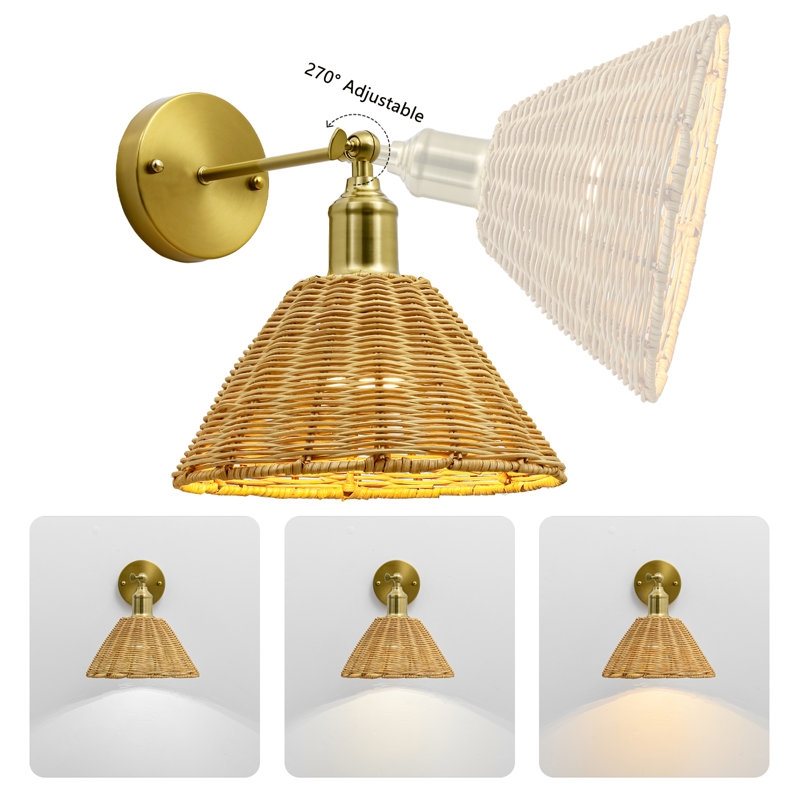 Rattan Battery Operate Wall Sconce - Image 2