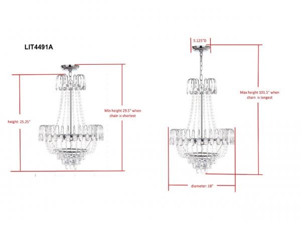 Sonja 3 Light 18 Inch-Dia Pendant - Chrome/Clear - Safavieh - Image 1