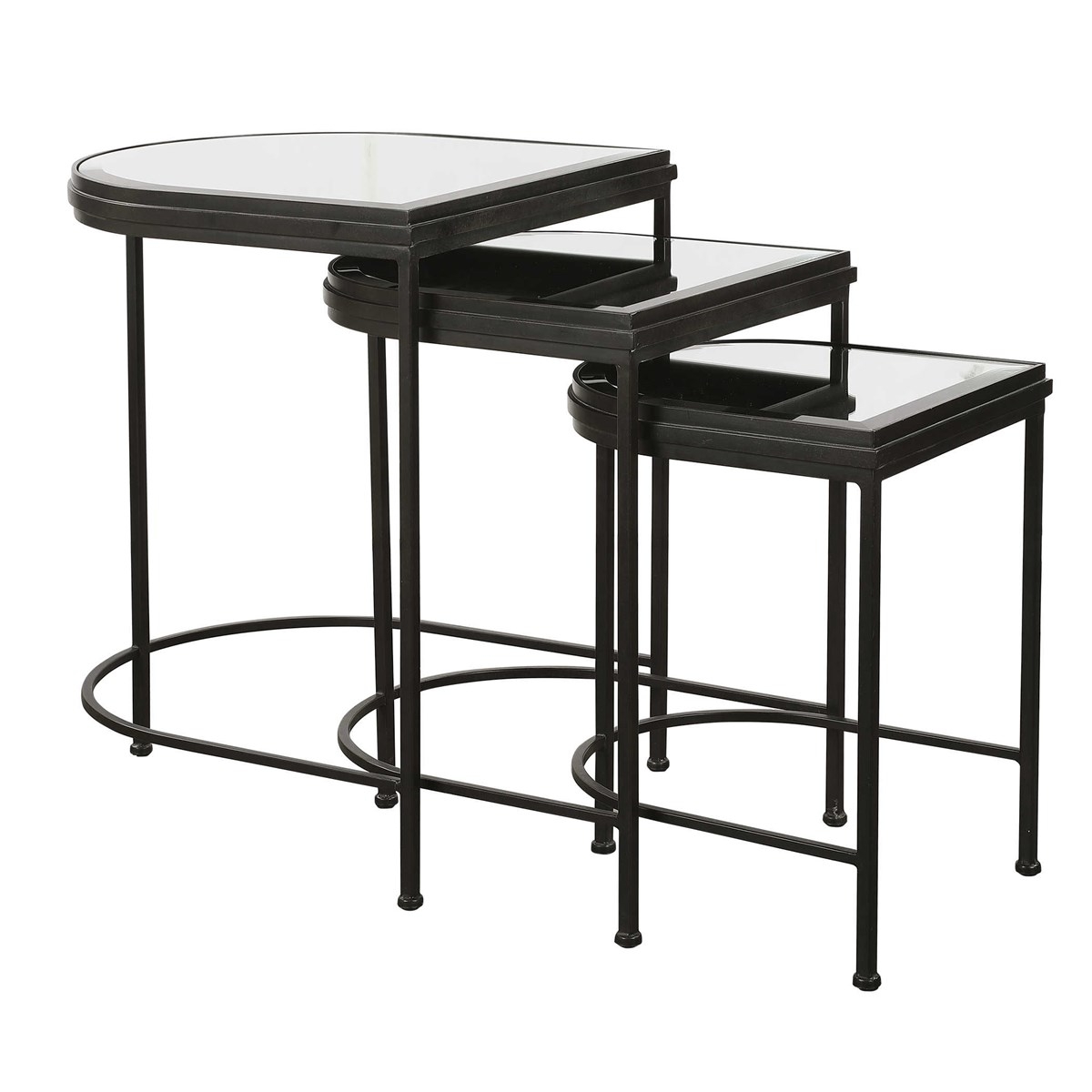 India Black Nesting Tables, S/3 - Image 0