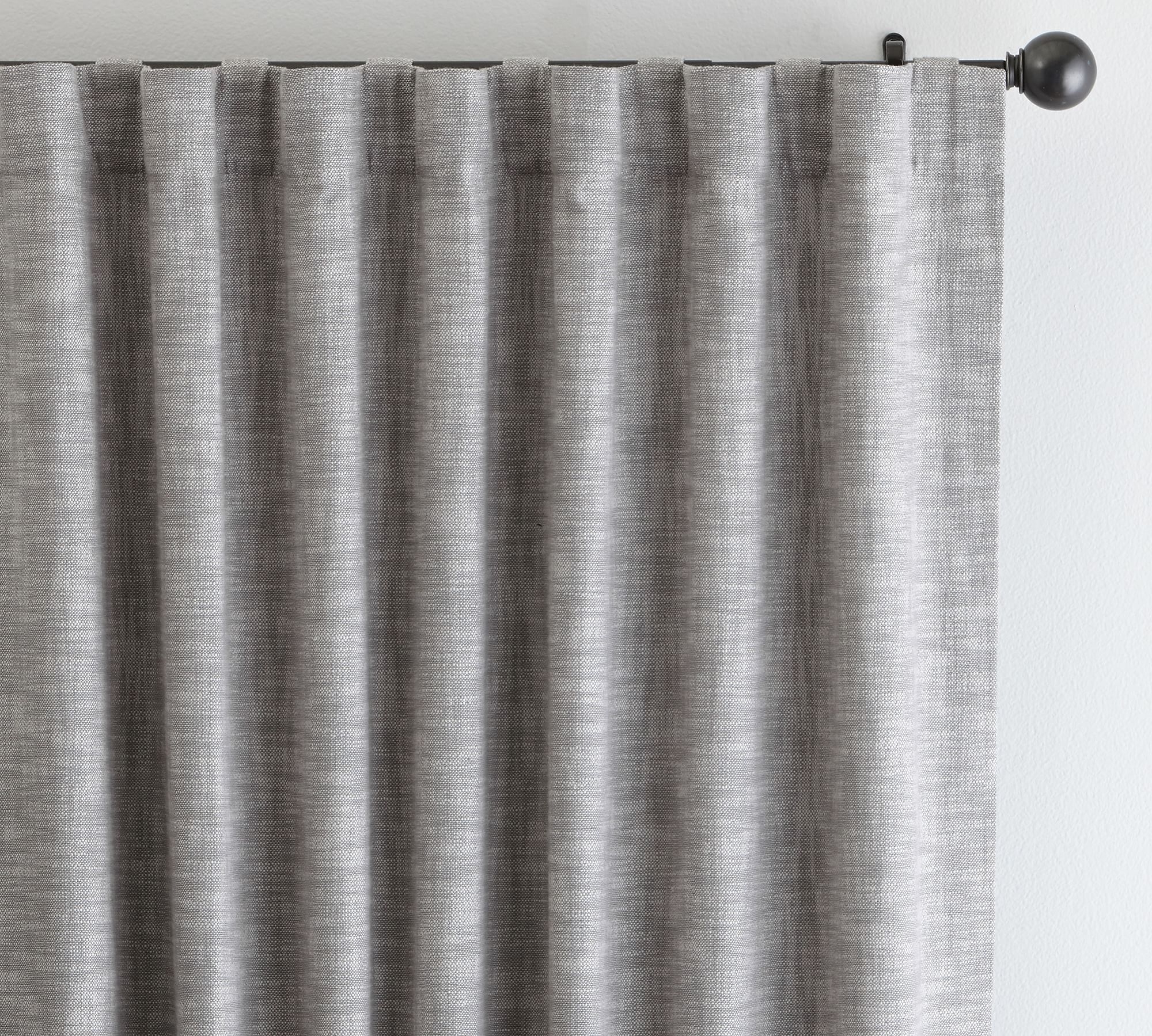 Seaton Textured Cotton Blackout Curtain, 108", Flagstone - Image 0