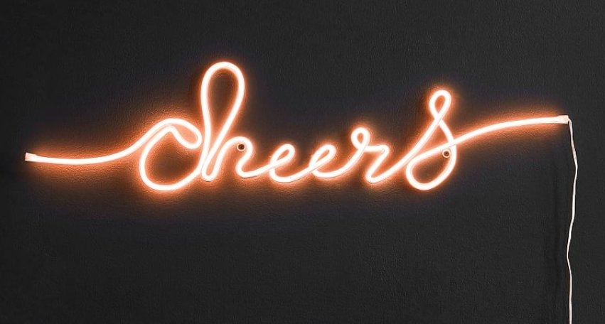 Lit Cheers Sign Wall Art, Small, 29.75"W - Image 0