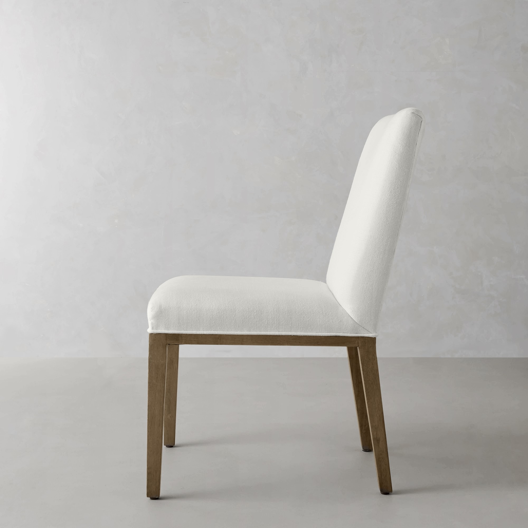 Austin Dining Side Chair, Dove, Chunky Linen, White - Image 3