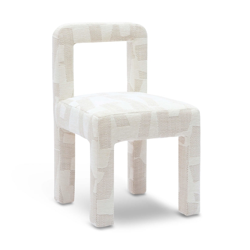 Hazel Cream Patterned Jacquard Dining Chair - Image 0