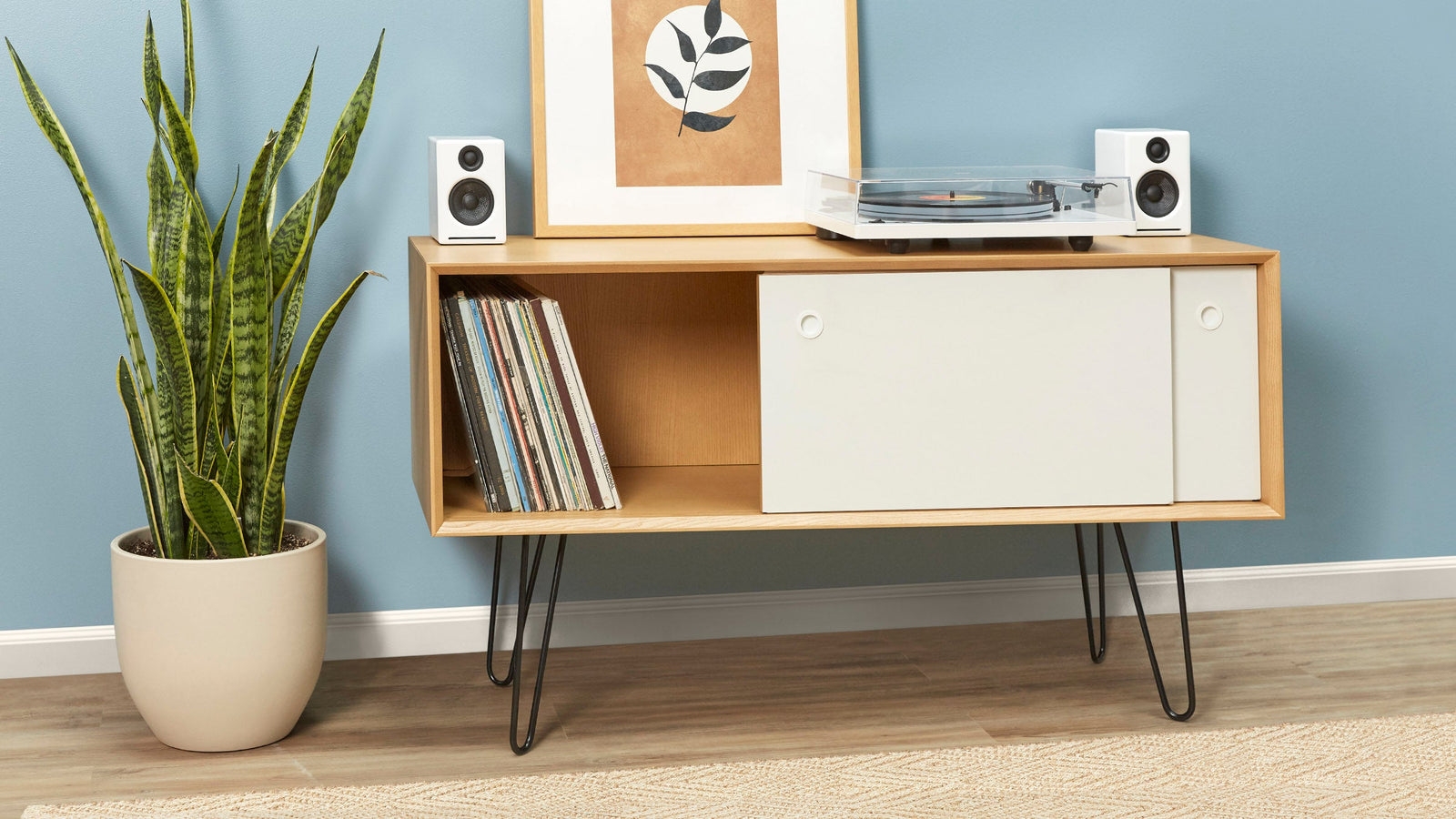 Carta Credenza - Oak - Wood / Hairpin Leg - Image 3