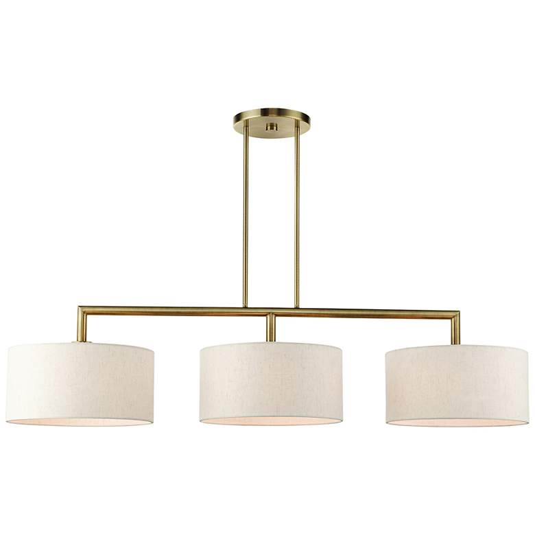 Liviex Monroe 51" Wide Antique Brass 3-Light Linear Pendant - Image 0