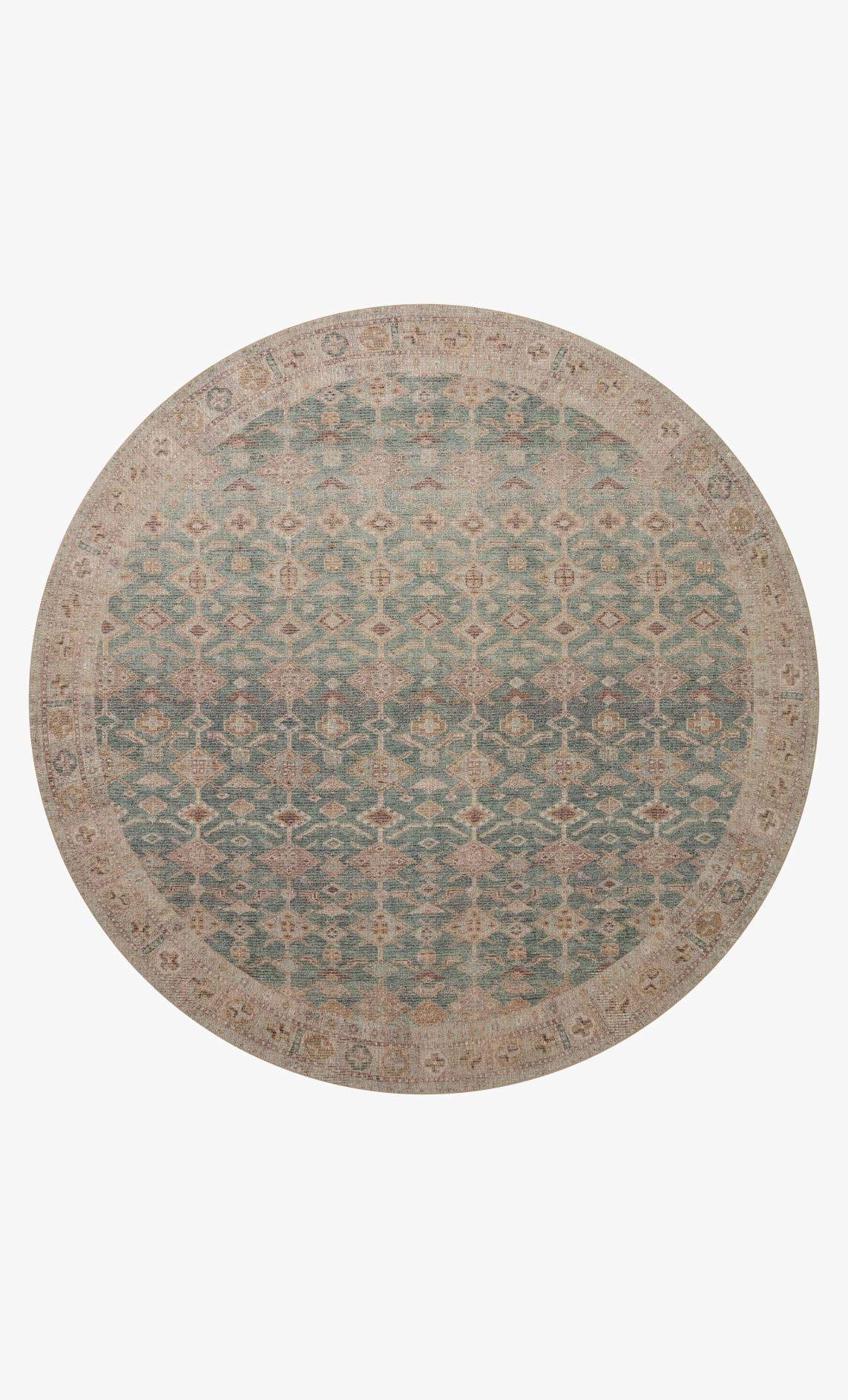 AUB-02 Aqua / Sand 7'-6" x 7'-6" Round - Image 0