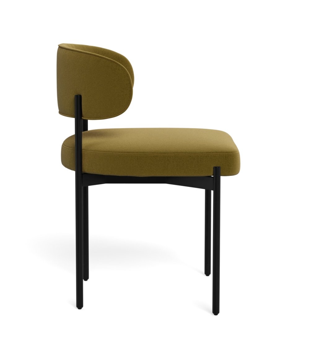 Hollis Metal Framed Upholstered Chair, Black Metal Legs - Image 2