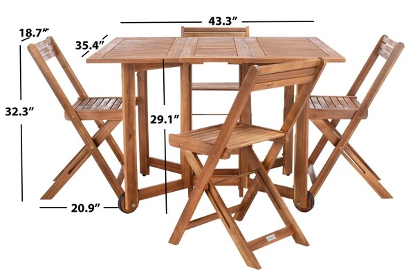 Arvin 5 Piece Outdoor Set - Natural - Safavieh - Image 3
