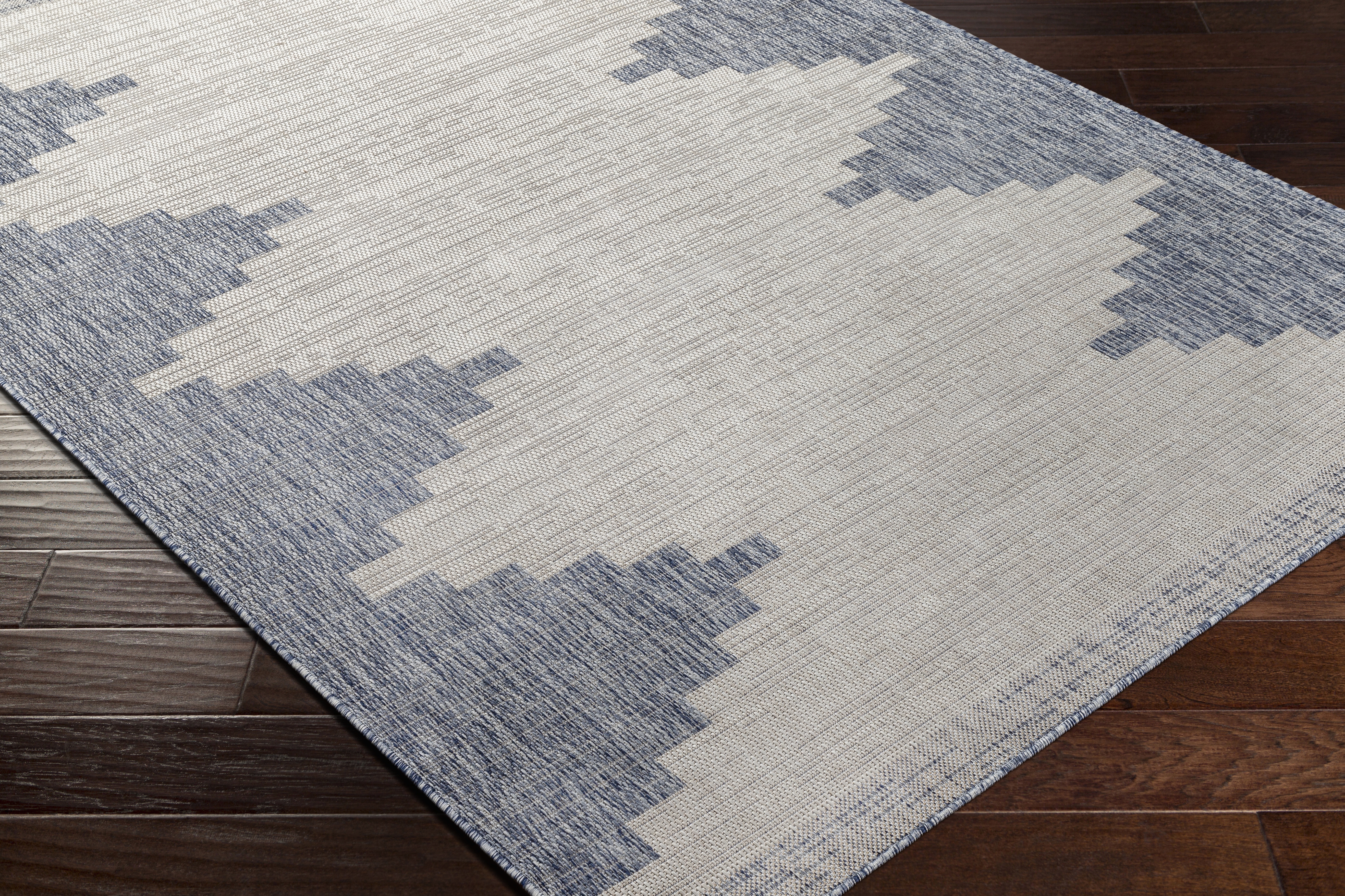Eagean Beige Outdoor 2'7" x 10' Machine Woven Rug - Image 0