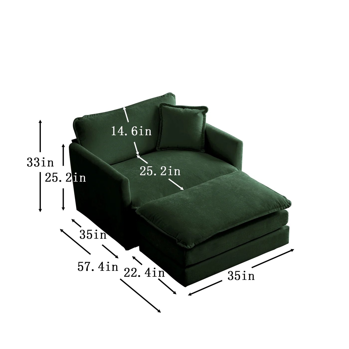 Contour & Co. | Chenille Cloud Accent Chair Set - Image 3
