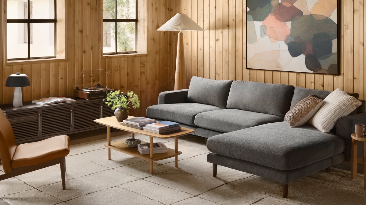 Ember Sofa - 89" / Sage - Performance Chenille / Walnut - Wood - Image 2