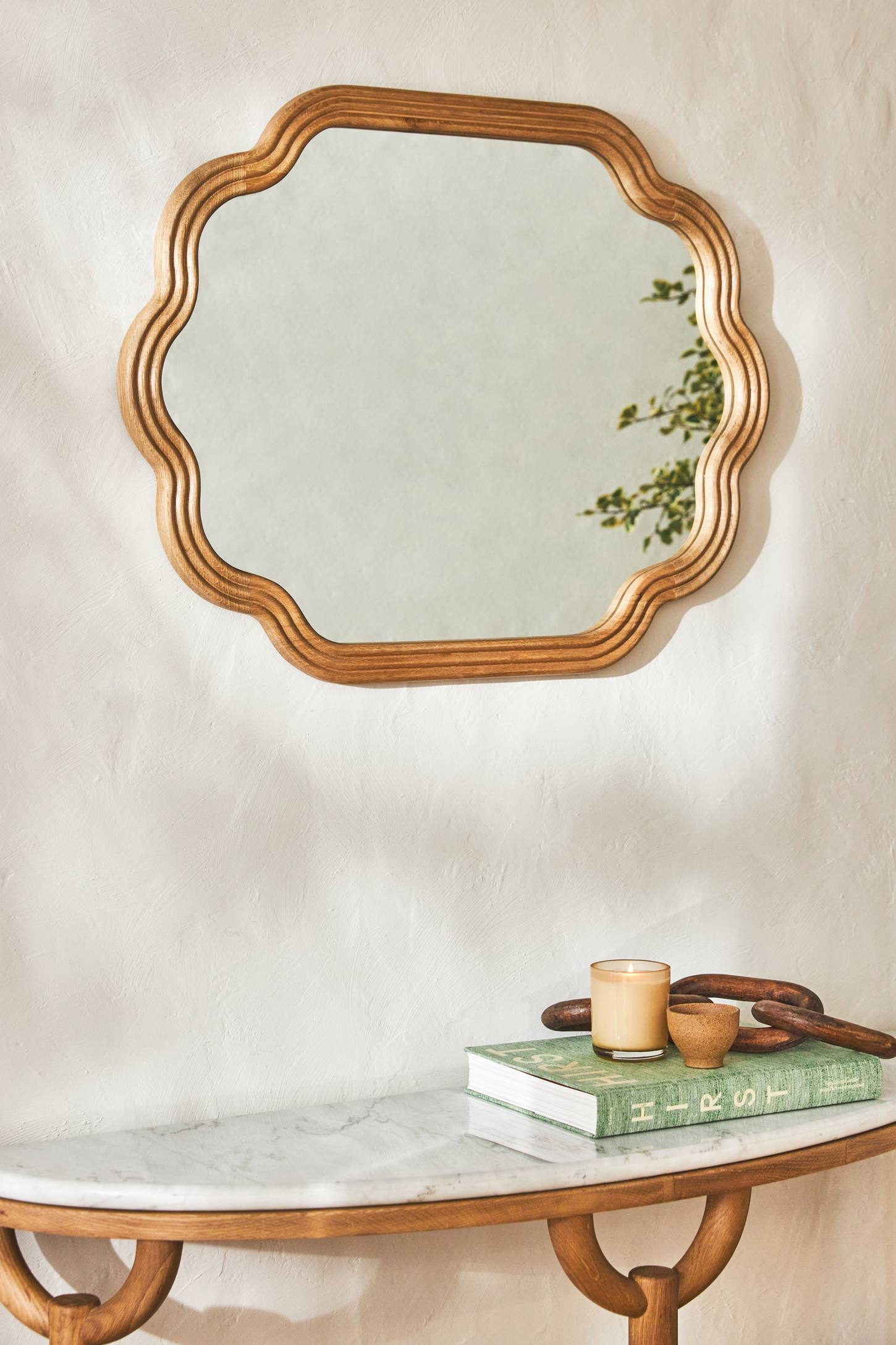 Clara Scalloped Wood Mirror - Image 0