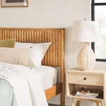 Paris Contemporary Reeded Headboard Solid Wood Bed - Image 1