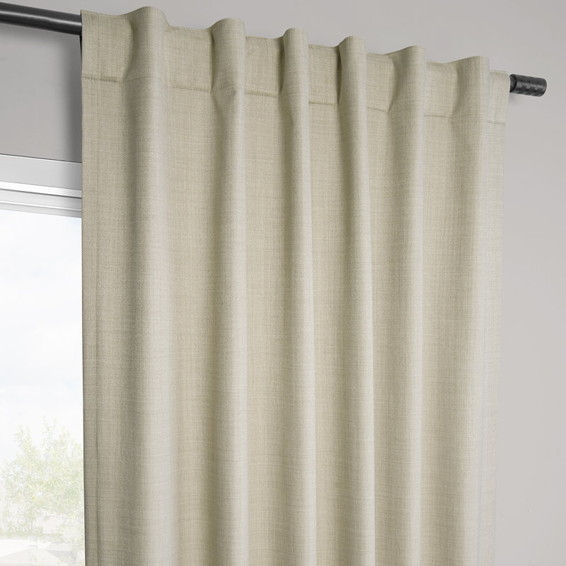 Vienna Basic Linen Curtains (2 Panel) Blackout Curtains For Bedroom & Living Room Curtains - Image 3