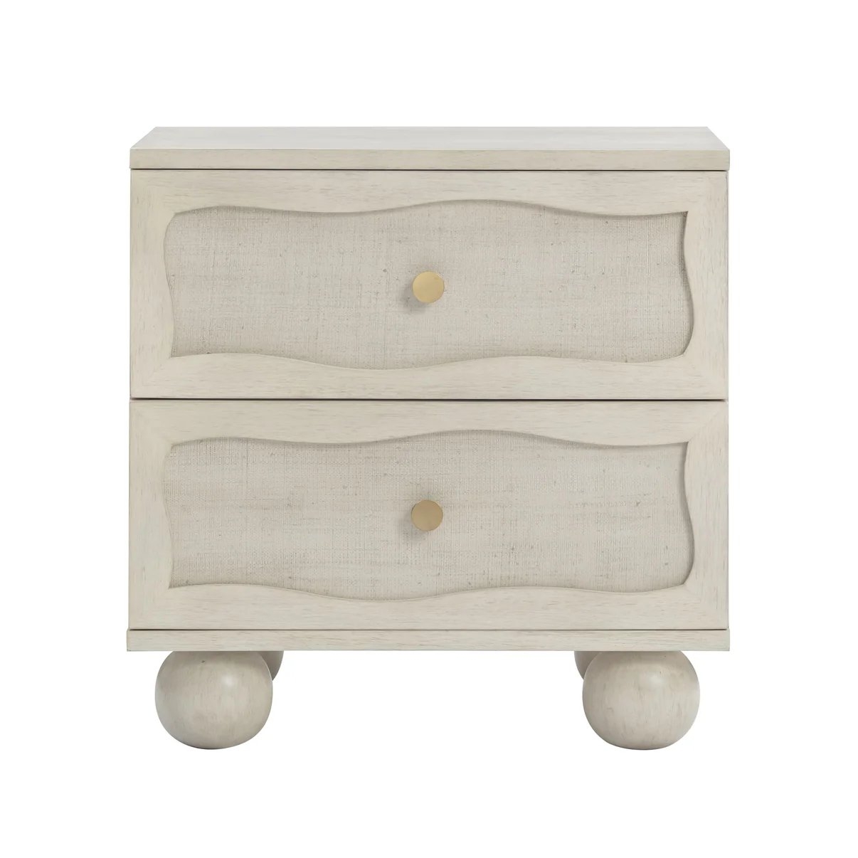 Grappa Natural Wood & Raffia Wavy Nightstand - Image 0