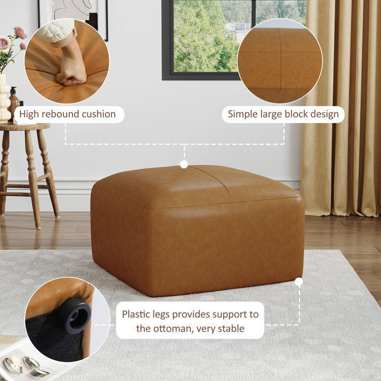 Hustle Leather Ottoman - Image 3