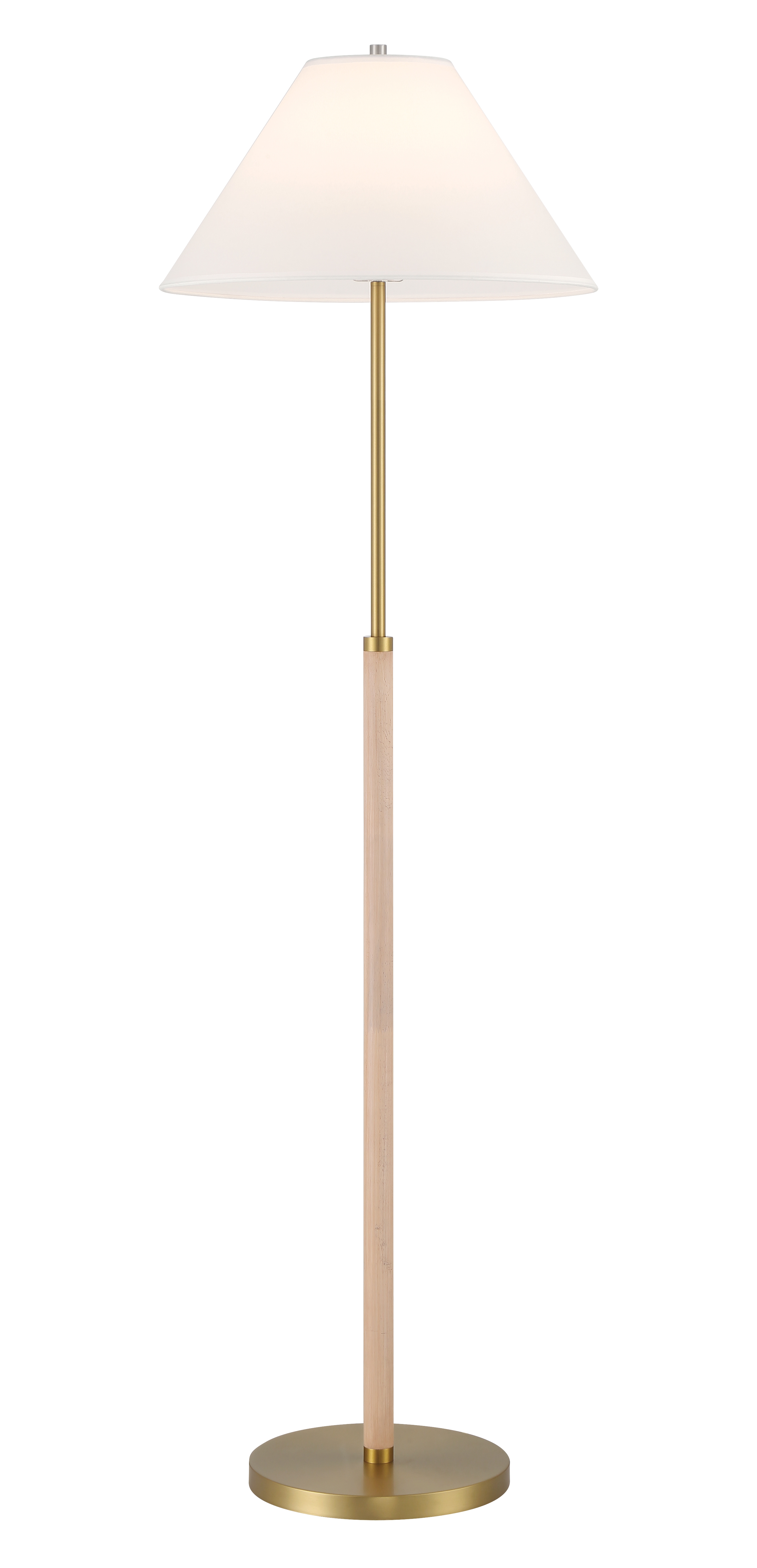 Hayward Floor Lamp | Cerused Oak, Antique Brass - Image 1