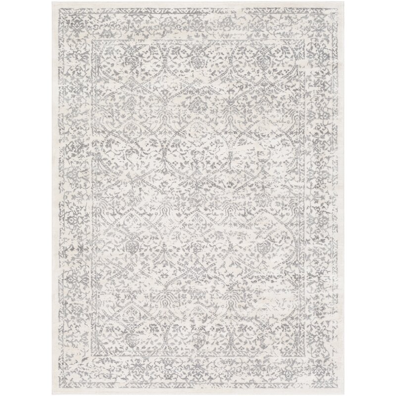 Desoto Oriental Area Rug, Gray & Ivory, 11'10''x15' - Image 0