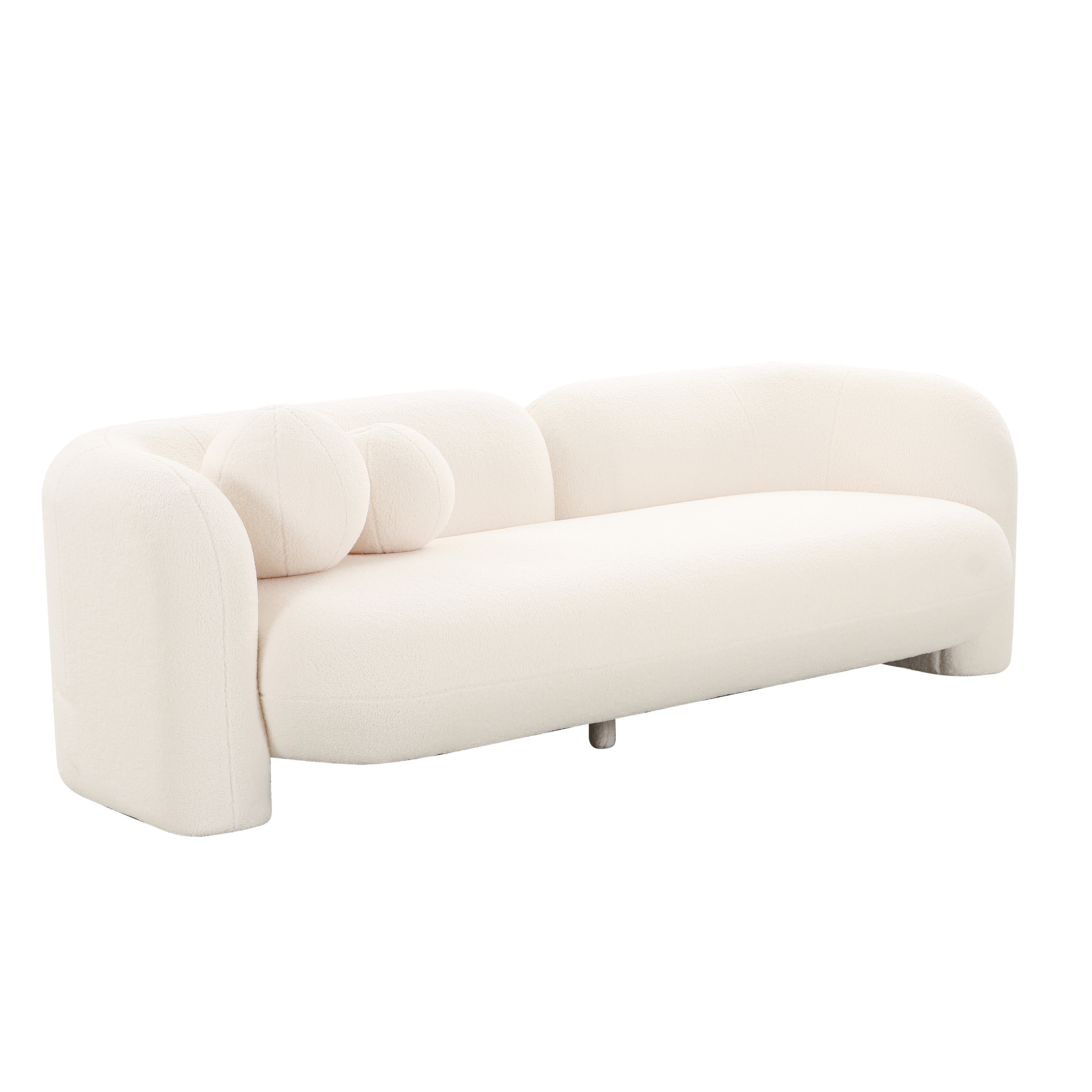 Amelie Cream Faux Fur Sofa - Image 1