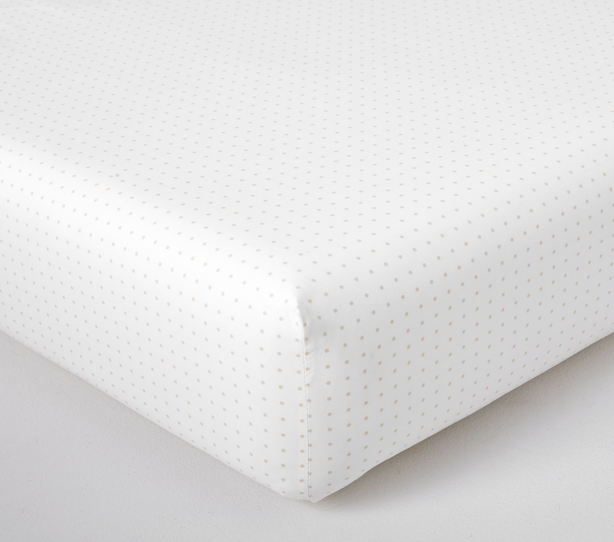 Organic Sweet Dot Crib Fitted Sheet, Ivory/Oatmeal - Image 0