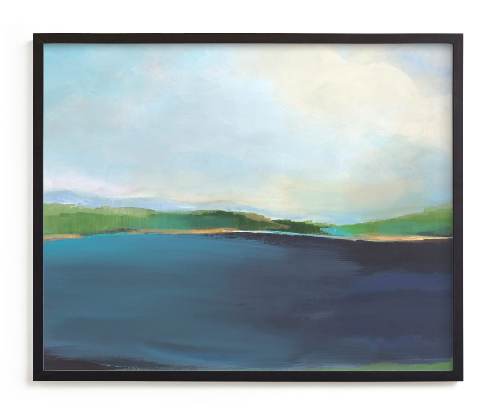 Lake View Wall Art Print - Framed Canvas - Image 0