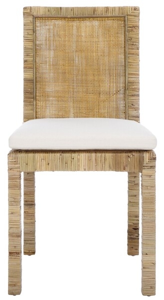Tojo Cane Dining Chair W/ Cushion - White / Grey - Safavieh - Image 0