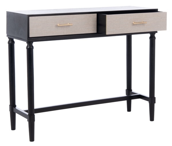 Estella 2 Drawer Console Table - Black - Safavieh - Image 2
