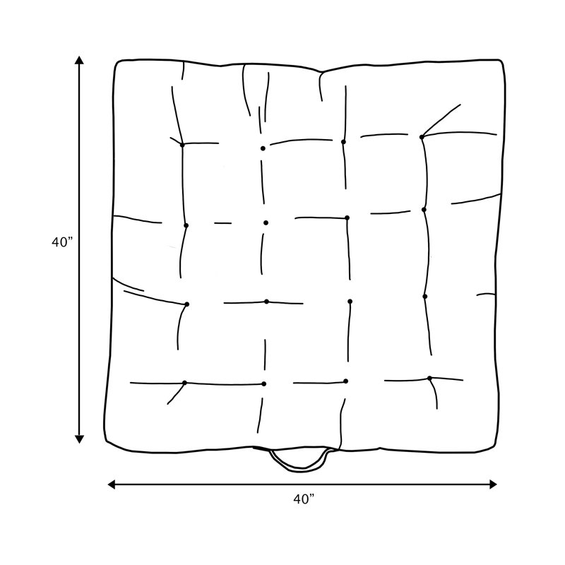 Mustard Square Floor Pillow With Handle - Image 1