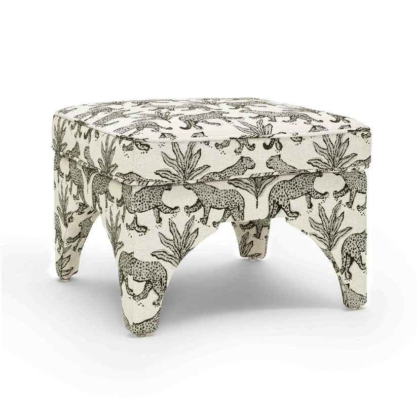 Raji Leopard Jacquard Ottoman - Image 0