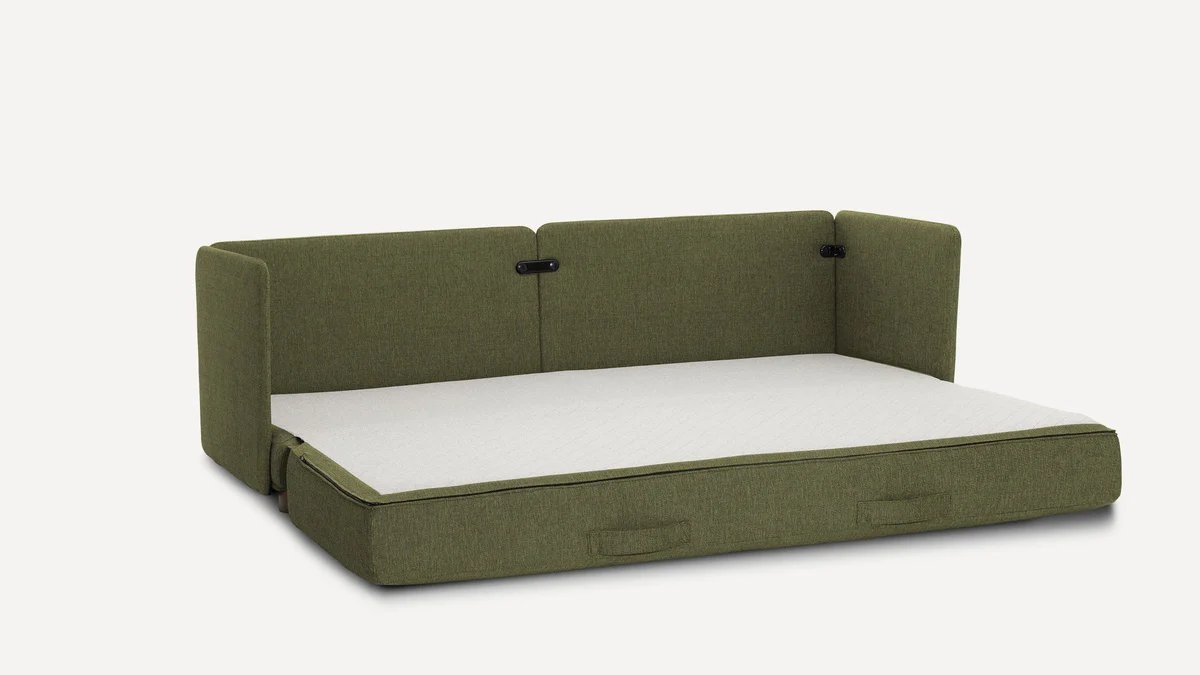 Shift Sleeper Sofa - Moss Green - Performance Basketweave - Image 2