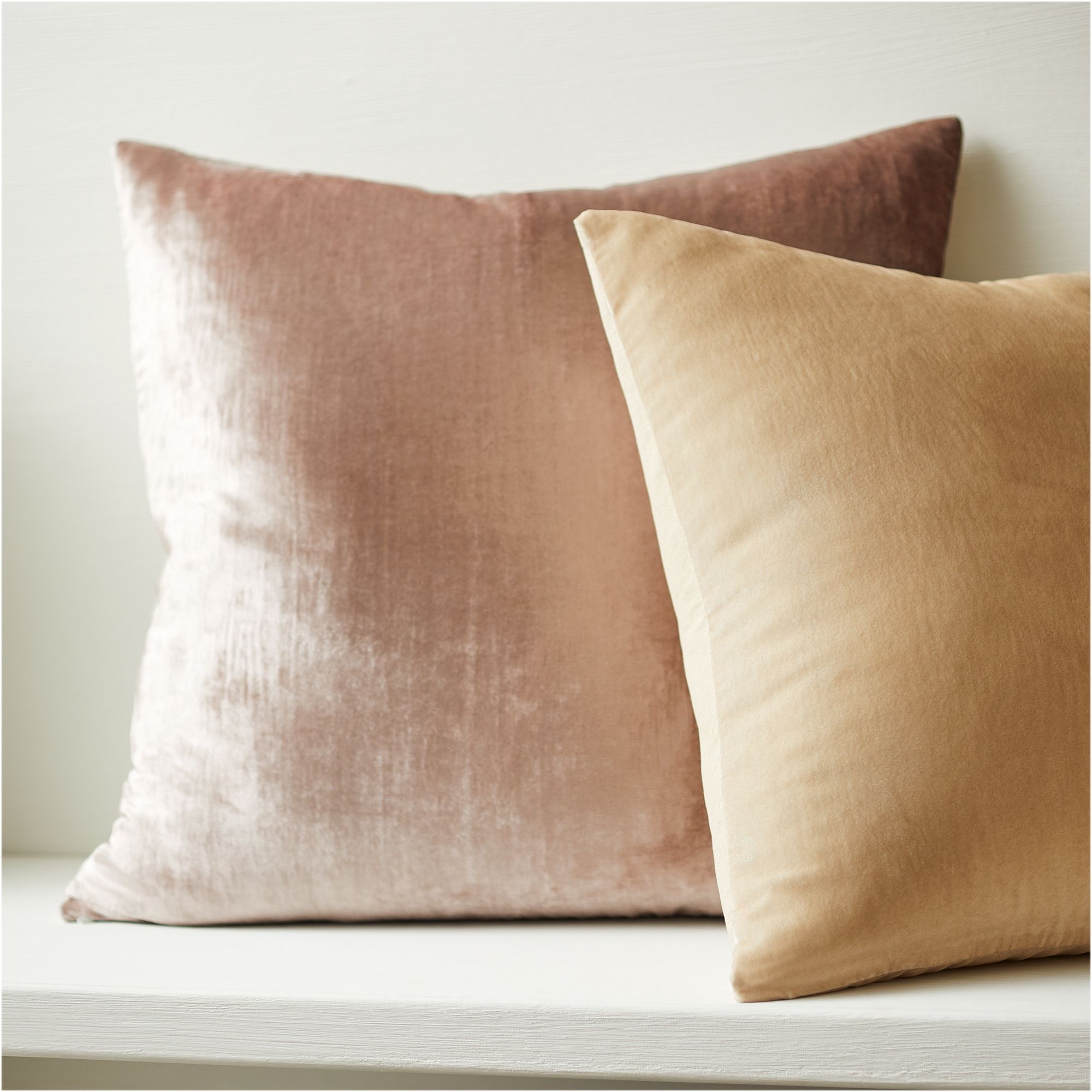 Lush Velvet Pillow Cover, Sand, 20x20 - Image 2