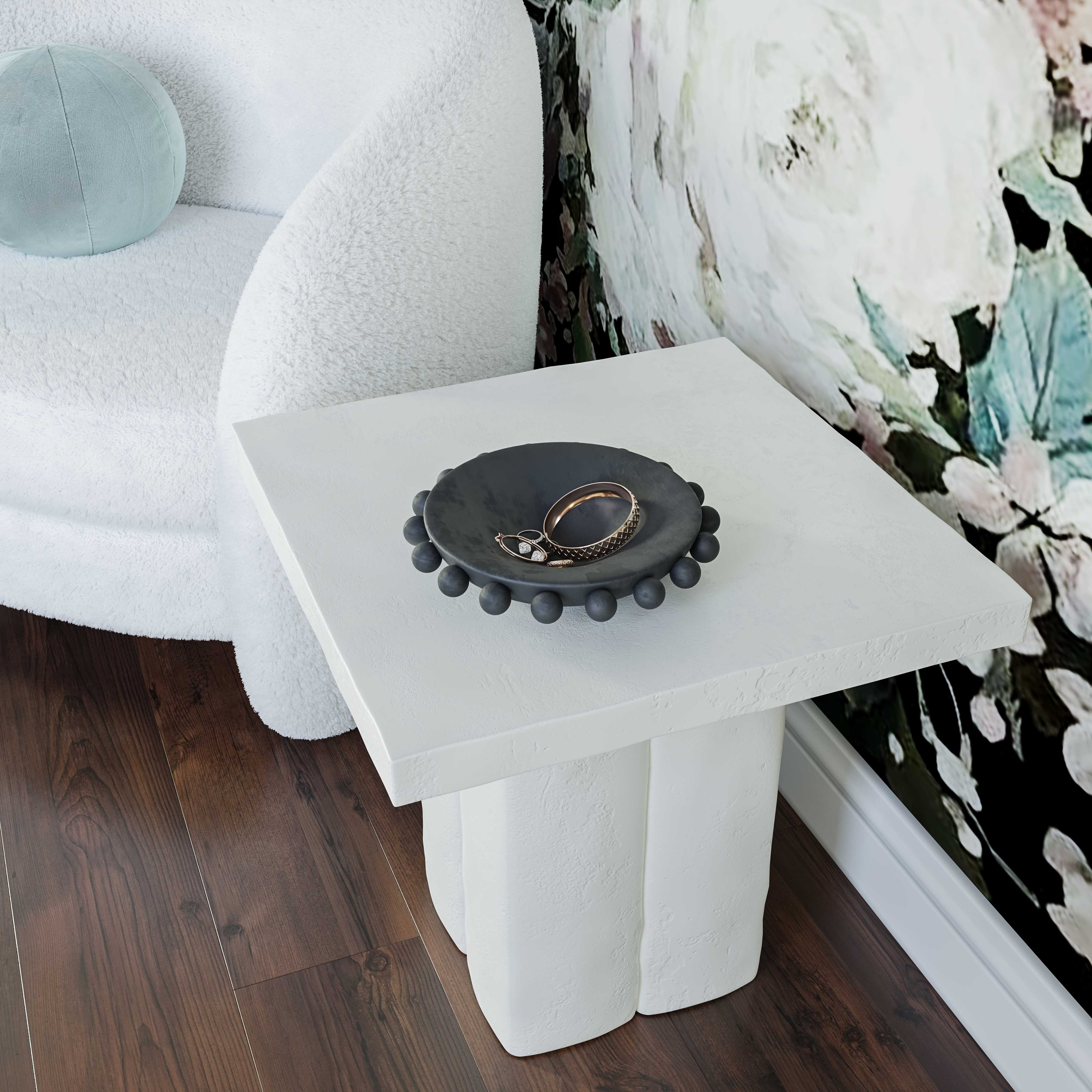 Kayla White Concrete Side Table - Image 1