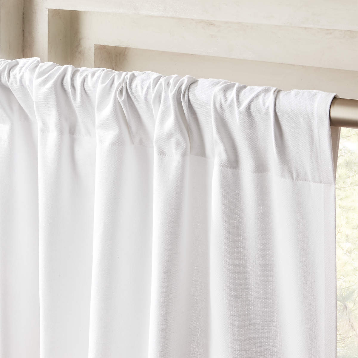 White Cotton Basketweave Window Curtain Panel 48"x96" - Image 2