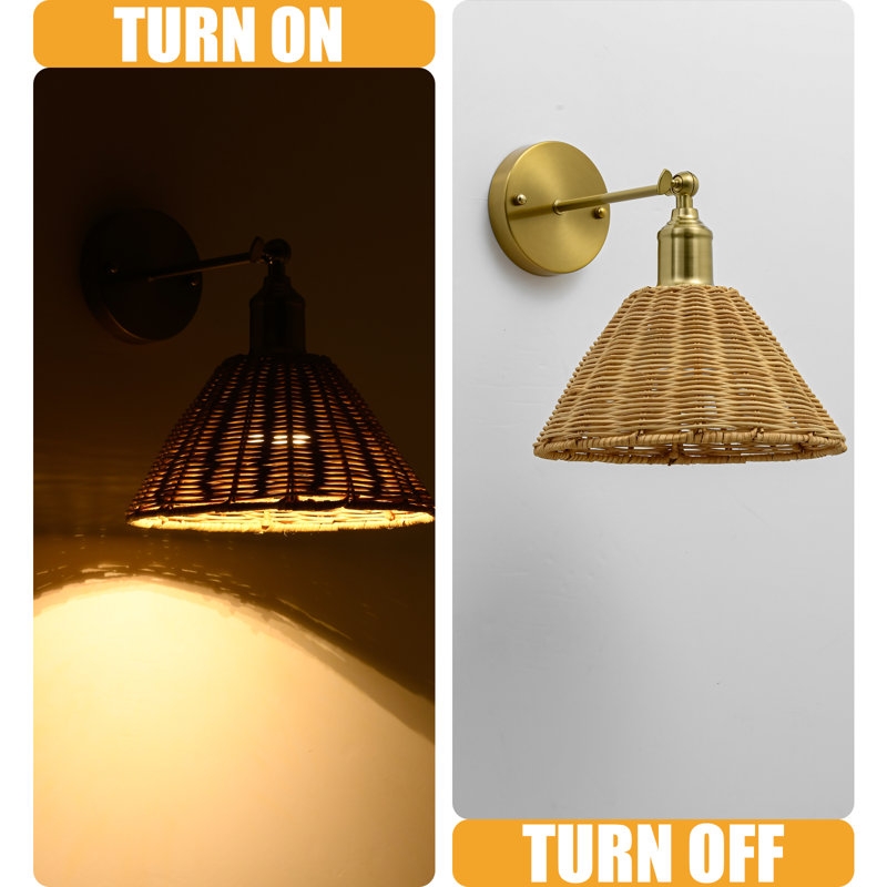 Rattan Battery Operate Wall Sconce - Image 3