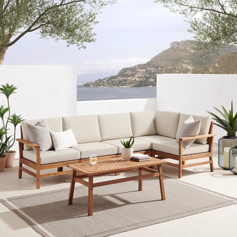 Vincent 6 Piece Corner Sectional - Brown - Image 0
