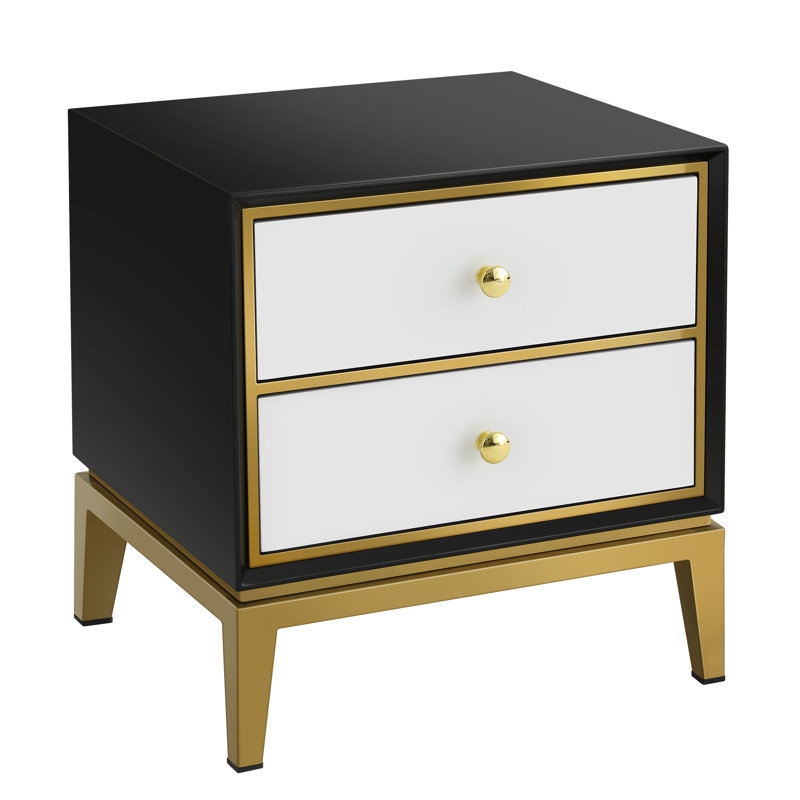 Seay Stainless Steel Nightstand - Image 1