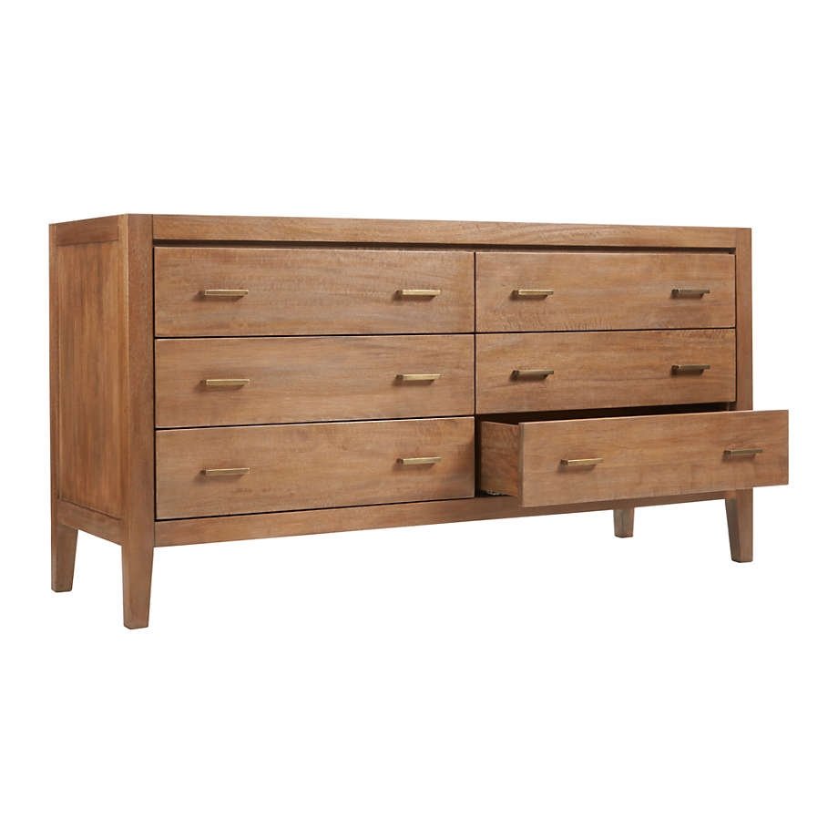 Dawson Light Brown Wood 6-Drawer Dresser - Image 2