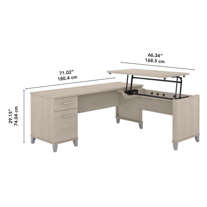 Anousha Height Adjustable L-Shape Desk - Image 3