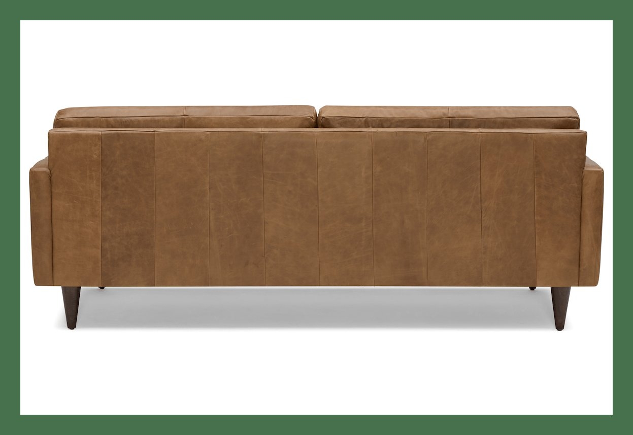 Brown Eliot Mid Century Modern Leather Sofa - Santiago Ale - Mocha - Image 1