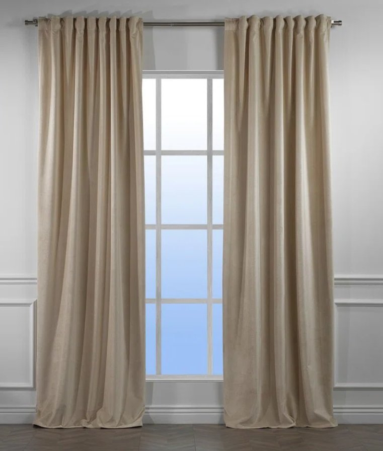 100% Blackout Matte Velvet Extra Wide & Extra Long Custom Made Decorative Single Panel - Image 0