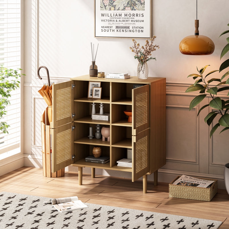 Contour & Co. | Rattan Mesh Entryway Storage Accent Cabinet - Image 1