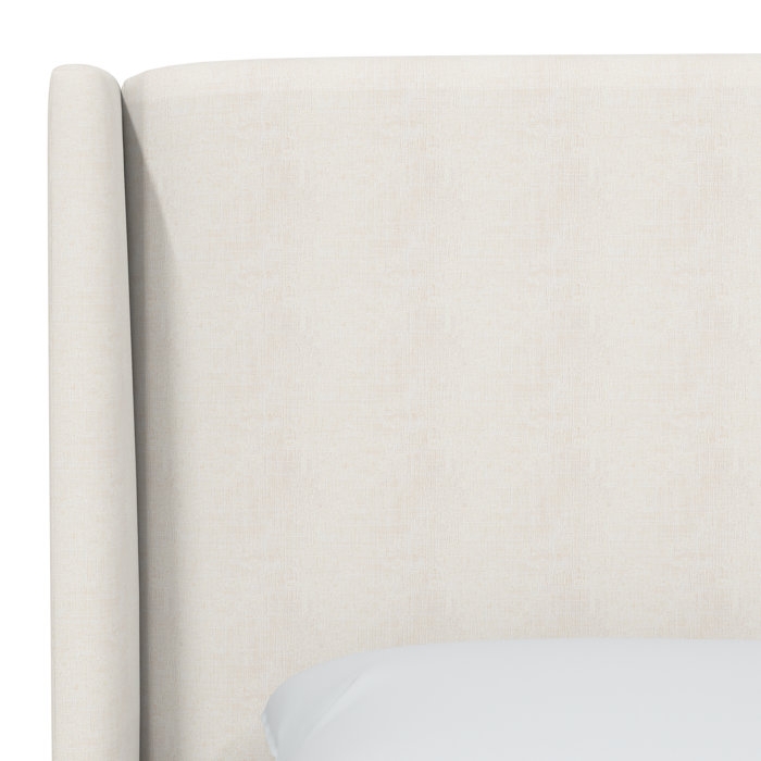 Tilly Upholstered Low Profile Queen Bed, White Performance - Image 3