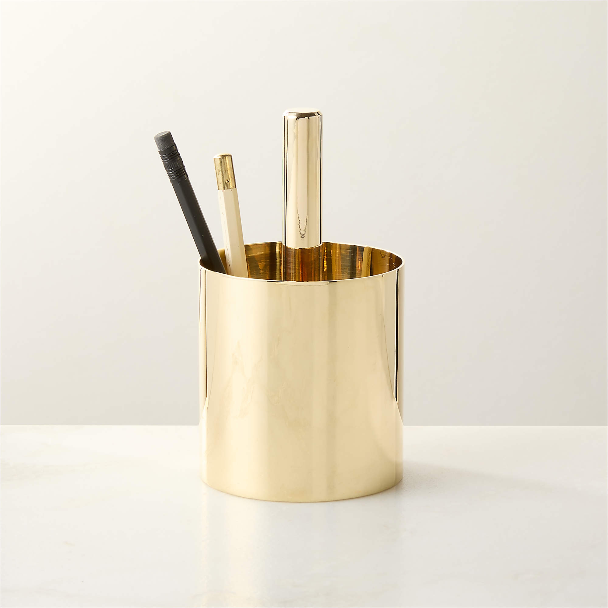 Hierarchy Unlacquered Polished Brass Pencil Cup by Bill Curry - Image 0