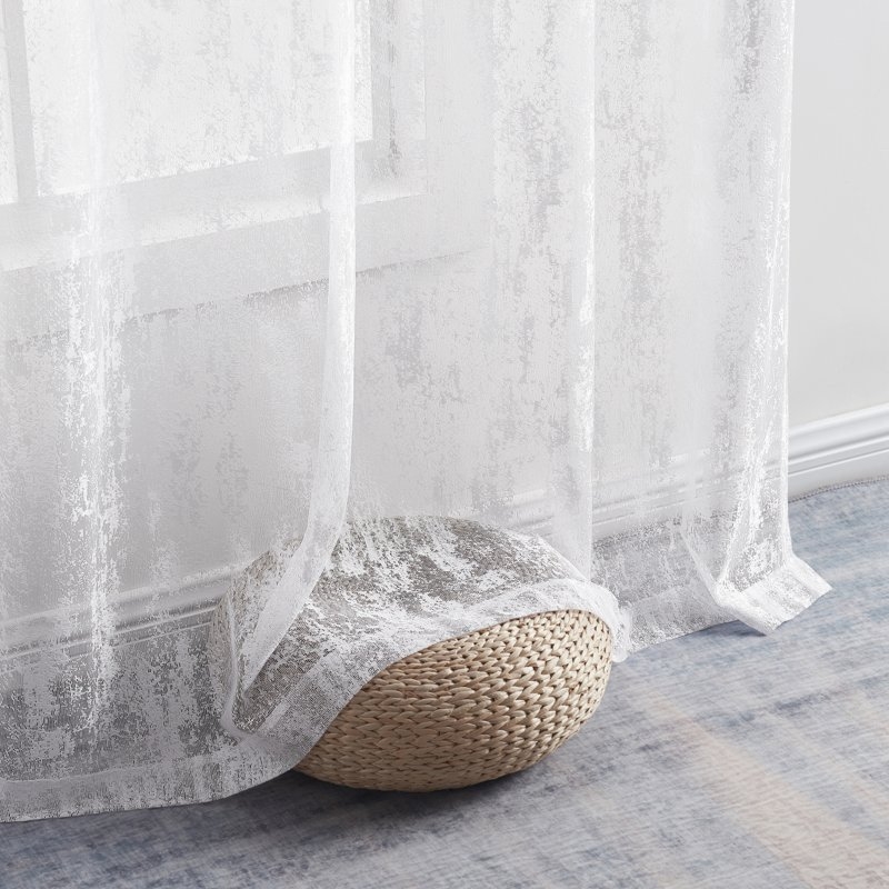 Abstract Semi-Sheer Grommet Curtain Panels (Set of 2) - Image 0