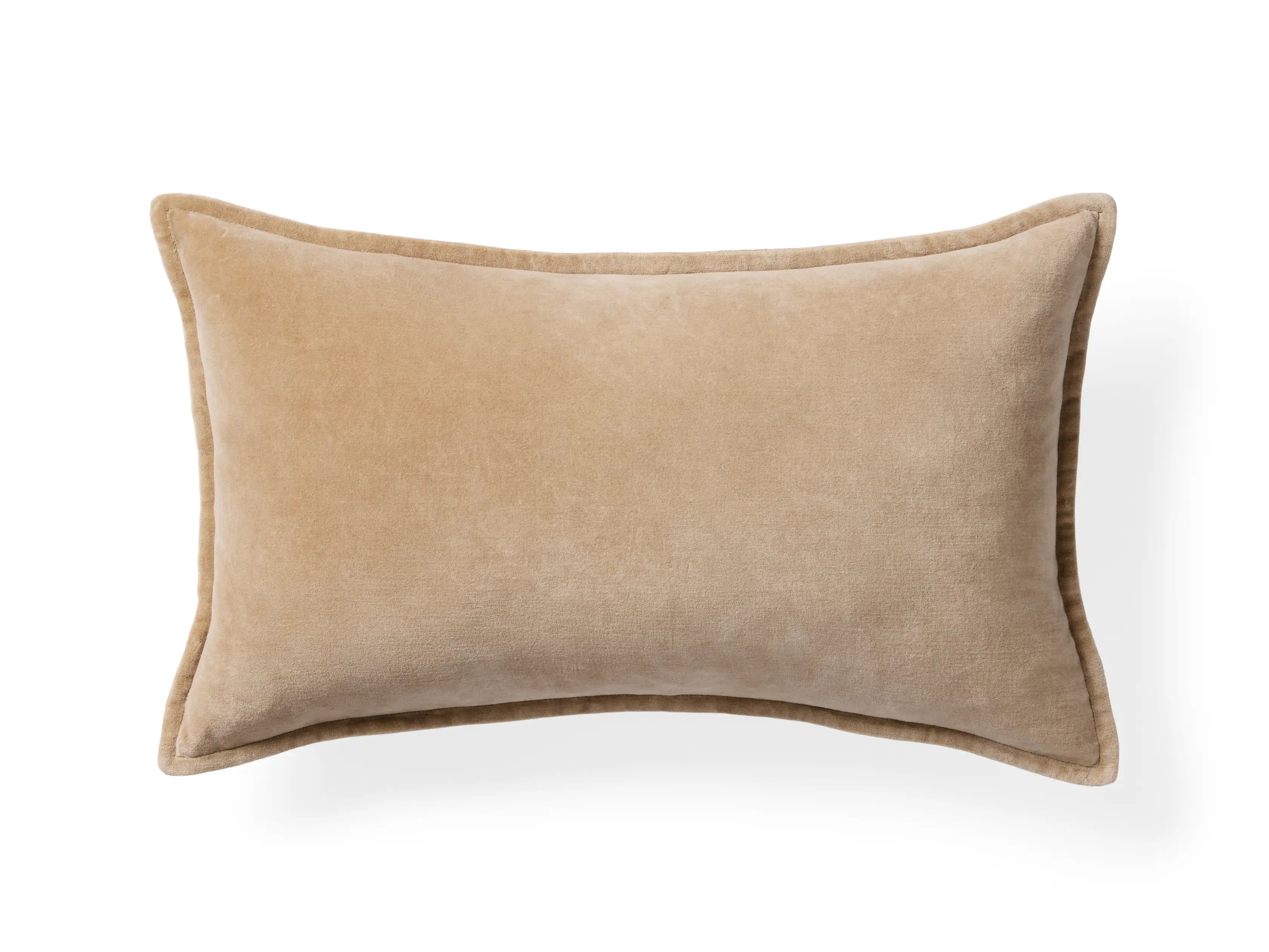 Stone Washed Lumbar Pillow Cover Velvet in Natural  Taupe - Image 0