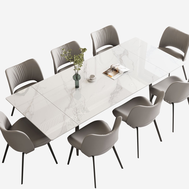 Homeira 62.9" to 94.4" Extendable Dining Tables for 6 to 10 - Rectangle Big Dining Table - Image 1