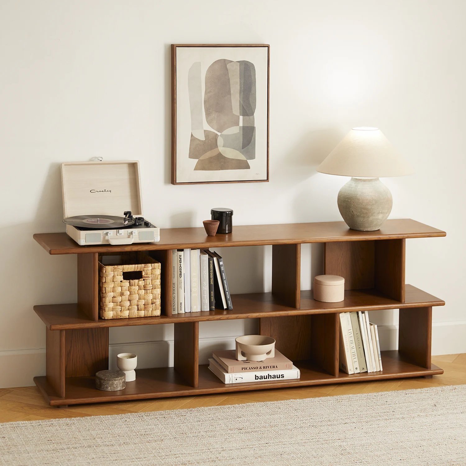 Lafora 72" Bookcase, Short - Smoked Oak - Image 5
