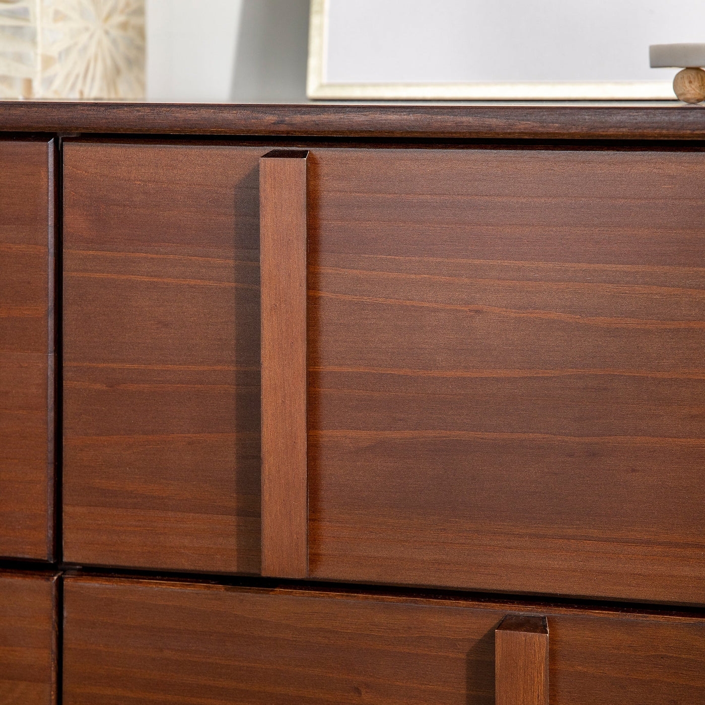 60" Modern Solid Wood Dresser - Walnut - Image 6