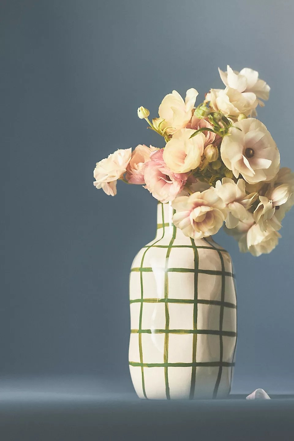 Green Checkered Ceramic Vase - Image 0