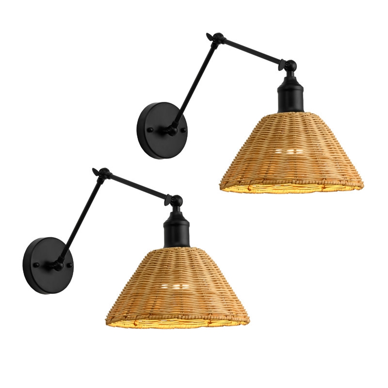 Rattan Wall Light - Battery Powered - Image 1